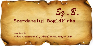 Szerdahelyi Boglárka névjegykártya