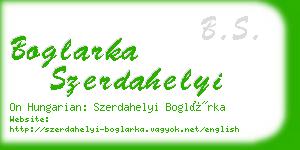 boglarka szerdahelyi business card
